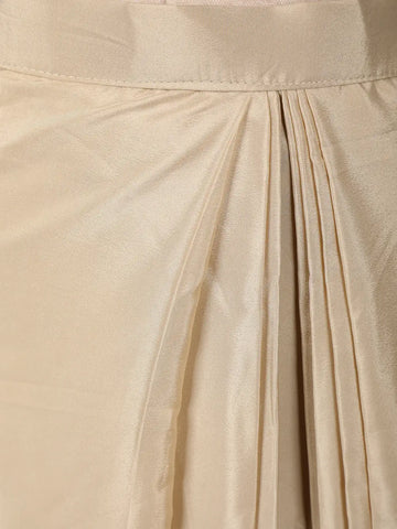 Ivory Sequin Embellished Crop Top with Draped Skirt - Diadem