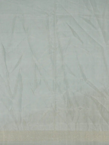 Jet Black and Silver Checked Woven Soft Silk Saree - Diadem