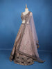 Lavender And Purple Floral Embroidered Silk Lehenga With Net Dupatta - Diadem