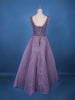 Purple Beaded Net Gown with Deep Neck - Diadem