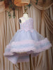 Lavender Butterfly Layered Design Net Ruffle Frock