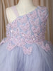 Lavender Butterfly Layered Design Net Ruffle Frock