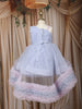 Lavender Butterfly Layered Design Net Ruffle Frock