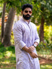 Lavender Floral Designed Cotton Kurta Set - Diadem
