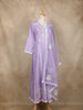 Lavender Floral Embroidered Cotton Salwar Suit - Diadem