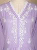 Lavender Floral Embroidered Cotton Salwar Suit - Diadem