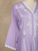 Lavender Floral Embroidered Cotton Salwar Suit - Diadem