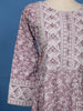 Lavender Floral Embroidered Cotton Salwar Suit - Diadem