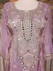 Lavender Floral Embroidered Organza Palazzo Suit