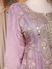 Lavender Floral Embroidered Organza Palazzo Suit