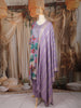 Lavender Floral Printed Cotton Salwar Suit with Embroidered Yoke and Dupatta