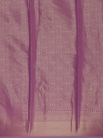 Lavender Leaf Motif Banarasi Silk Saree - Diadem