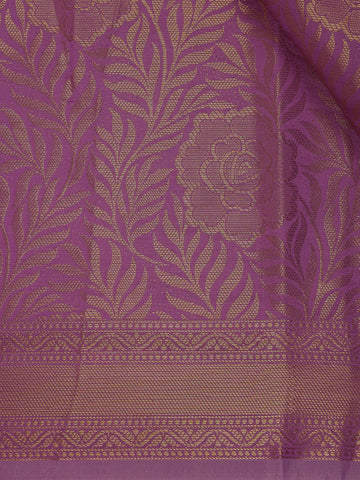 Lavender Leaf Motif Banarasi Silk Saree - Diadem