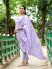 Lavender Paisley Printed Cotton Salwar Suit - Diadem