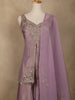 Lavender Sequin Embroidery Design Silk Palazzo Suit