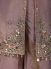 Lavender Sequin Embroidery Design Silk Palazzo Suit