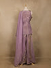 Lavender Sequin Embroidery Design Silk Palazzo Suit