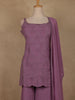 Lavender Sequins Design Georgette Palazzo Suit with Dupatta