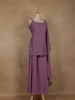 Lavender Sequins Design Georgette Palazzo Suit with Dupatta