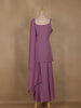 Lavender Sequins Design Georgette Palazzo Suit with Dupatta