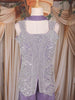 Lavender Sequins Design Organza Palazzo Suit with Choker Dupatta