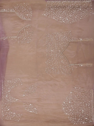 Lavender Sequins Designed Net Saree - Diadem