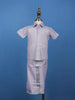 Lavender Silk Dhoti With Matching Half Sleeve Shirt - Diadem