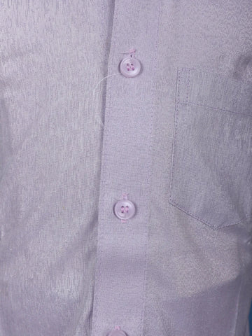 Lavender Silk Dhoti With Matching Half Sleeve Shirt - Diadem