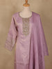 Lavender Silk Salwar Suit with Floral Embroidery - Diadem