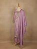 Lavender Silk Salwar Suit with Floral Embroidery - Diadem