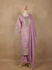 Lavender Silk Salwar Suit with Floral Embroidery - Diadem
