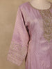 Lavender Silk Salwar Suit with Floral Embroidery - Diadem