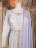 Lavender Zari Woven Design Organza Salwar Suit with Dupatta