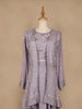 Lavender Floral Designed Chiffon Palazzo Salwar Suit - Diadem
