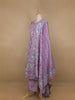 Lavender Floral Designed Cotton Salwar Suit - Diadem