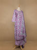 Lavender Floral Designed Cotton Salwar Suit - Diadem