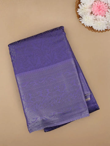 Lavender Floral Designed Fancy Art Silk Saree - Diadem