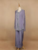 Lavender Floral Designed Organza Palazzo Suit - Diadem