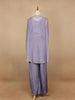 Lavender Floral Designed Organza Palazzo Suit - Diadem