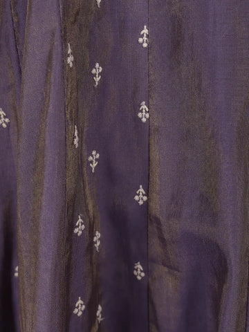 Lavender Floral Designed Semi Silk Salwar Suit - Diadem