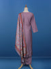 Lavender Floral Designed Semi Silk Straight Cut Salwar Suit - Diadem