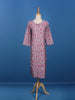 Lavender Floral Printed Cotton Kurti - Diadem