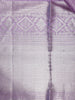 Lavender Floral Woven Pure Kanchipuram Silk Saree - Diadem
