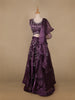 Lavender Floral and Stone Embroidery Bridesmaid Organza Lehenga - Diadem