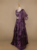 Lavender Floral and Stone Embroidery Bridesmaid Organza Lehenga - Diadem