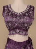 Lavender Floral and Stone Embroidery Bridesmaid Organza Lehenga - Diadem