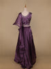 Lavender Floral and Stone Embroidery Bridesmaid Organza Lehenga - Diadem