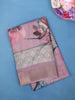 Lavender Geometric and Floral Printed Cotton Saree - Diadem
