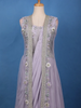 Lavender Grey Floral Embroidered Jacket Style Georgette Lehenga - Diadem