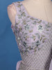 Lavender Grey Floral Embroidered Jacket Style Georgette Lehenga - Diadem